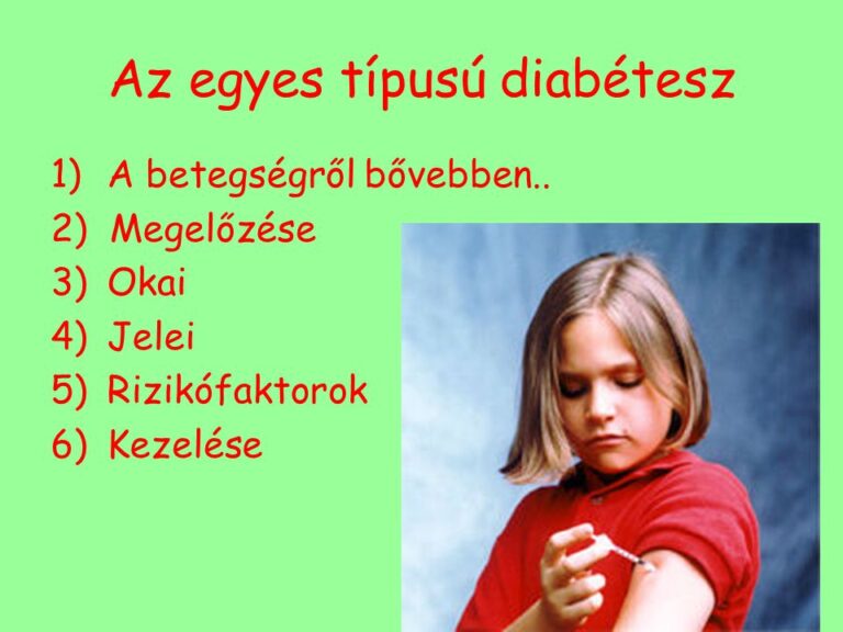 Program az egyes típusú diabéteszről